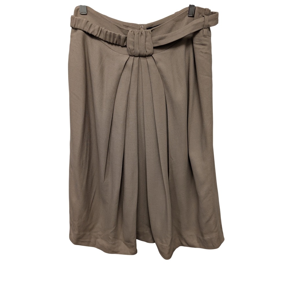 Vintage Class Roberto Cavalli Beige Pleated Belted Skirt Knee Length Wool Blend - Picture 1 of 8